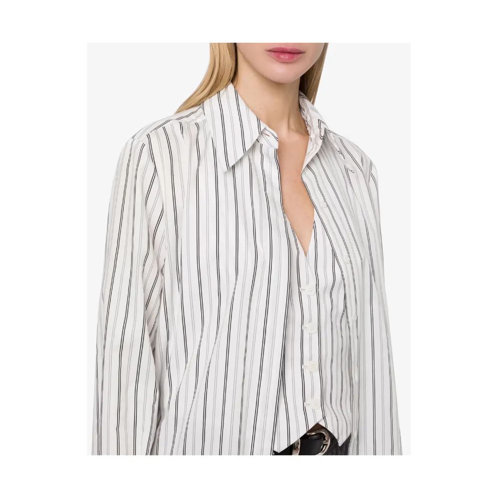 Striped Drill Shirt with Waistcoat in Multi White