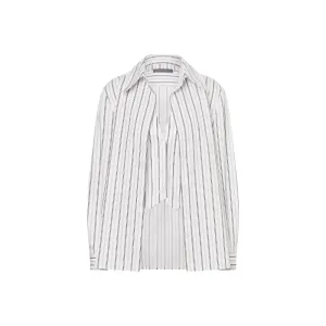 Striped Drill Shirt with Waistcoat in Multi White