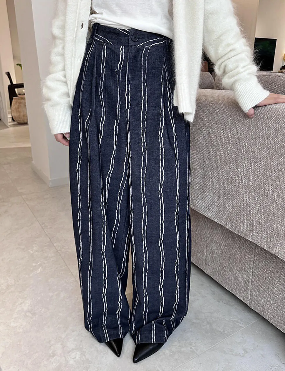 Striped Navy Pants