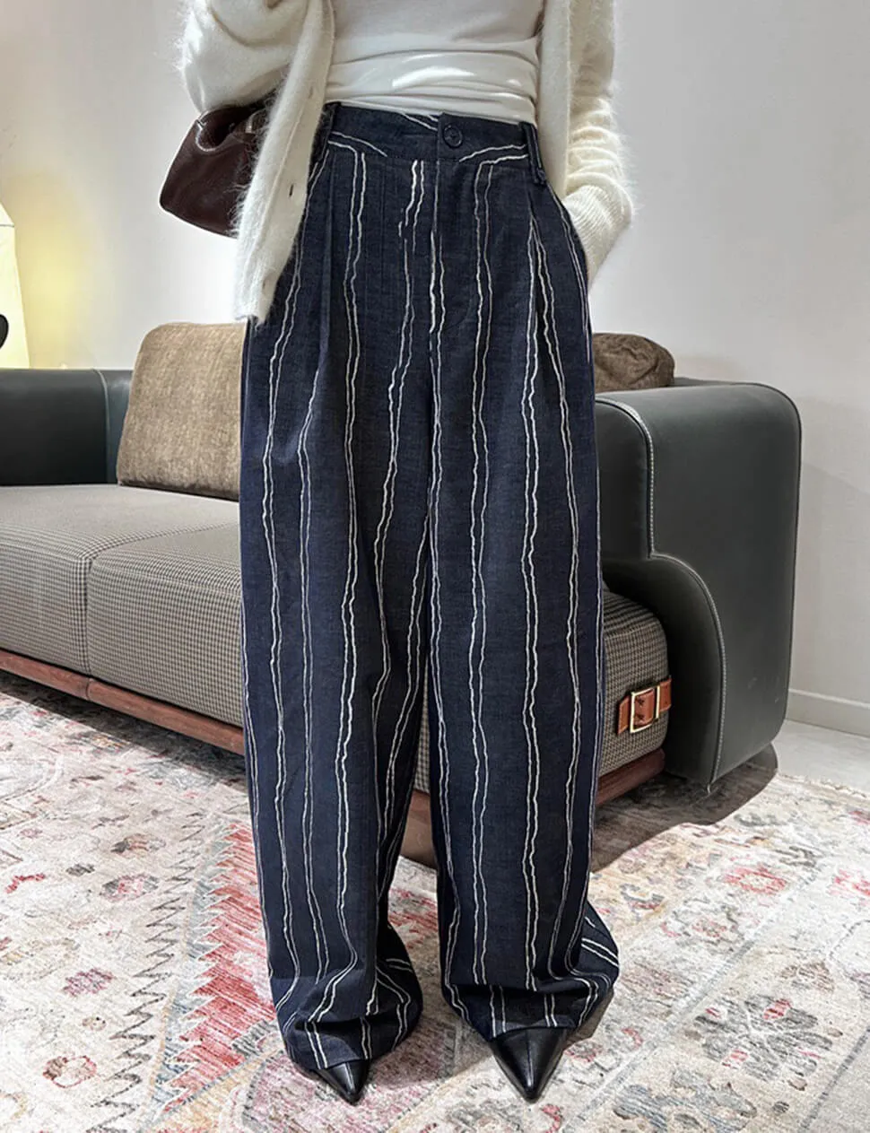 Striped Navy Pants