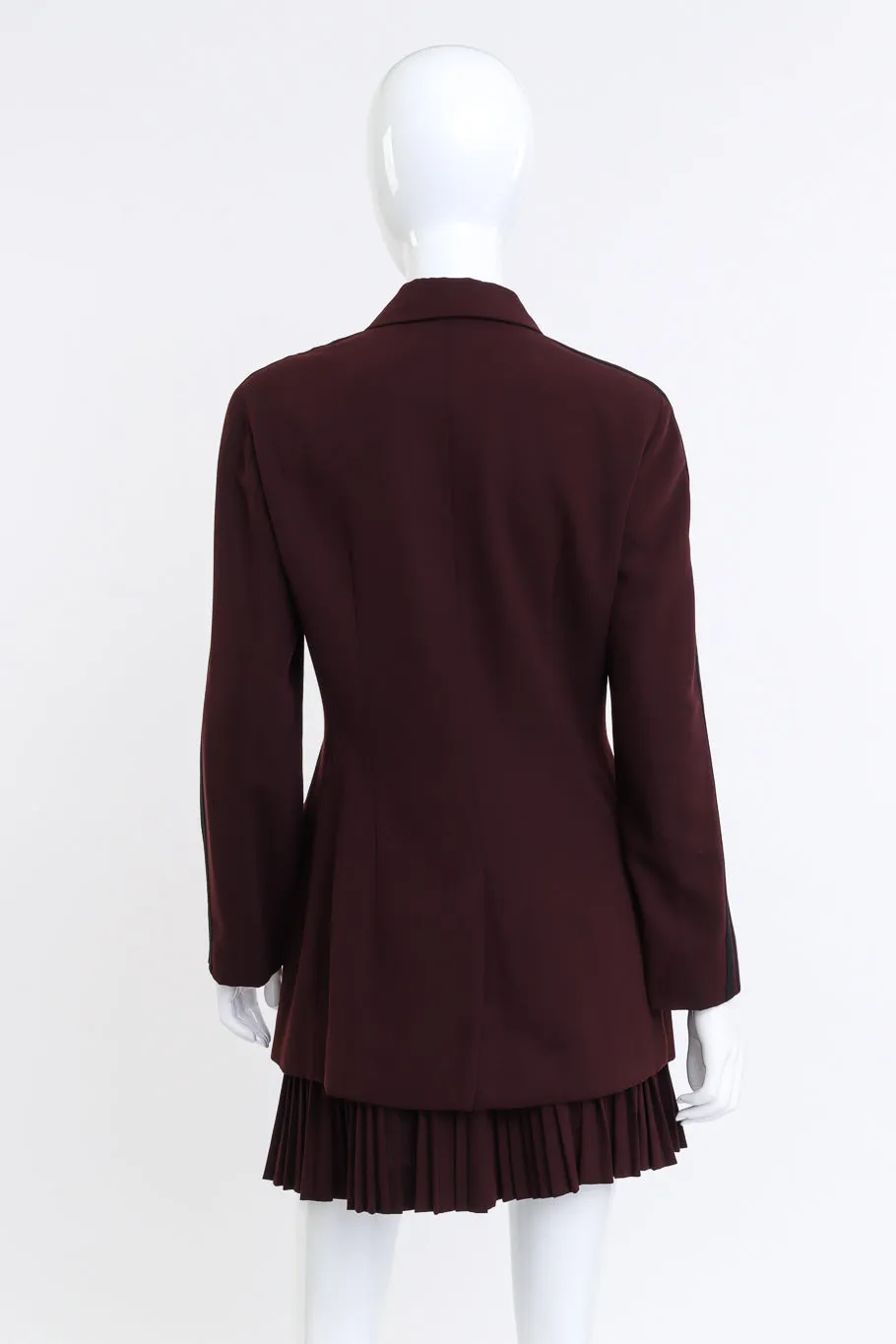 Stripes & Pleats Wool Skirt Set