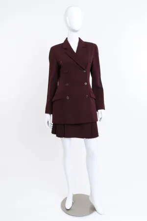 Stripes & Pleats Wool Skirt Set