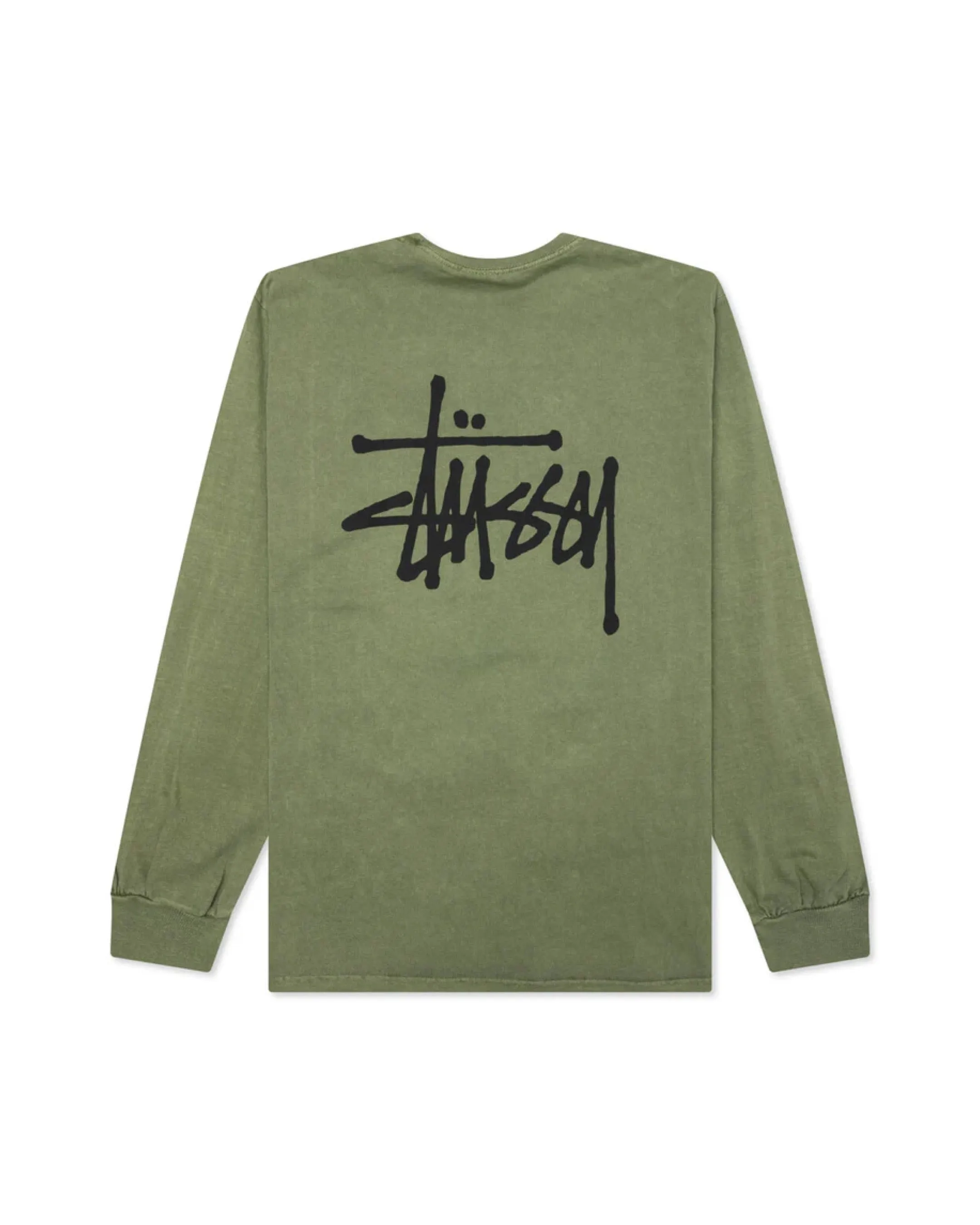 STUSSY Basic Stussy Pig. Dyed L/S Tee - Olive