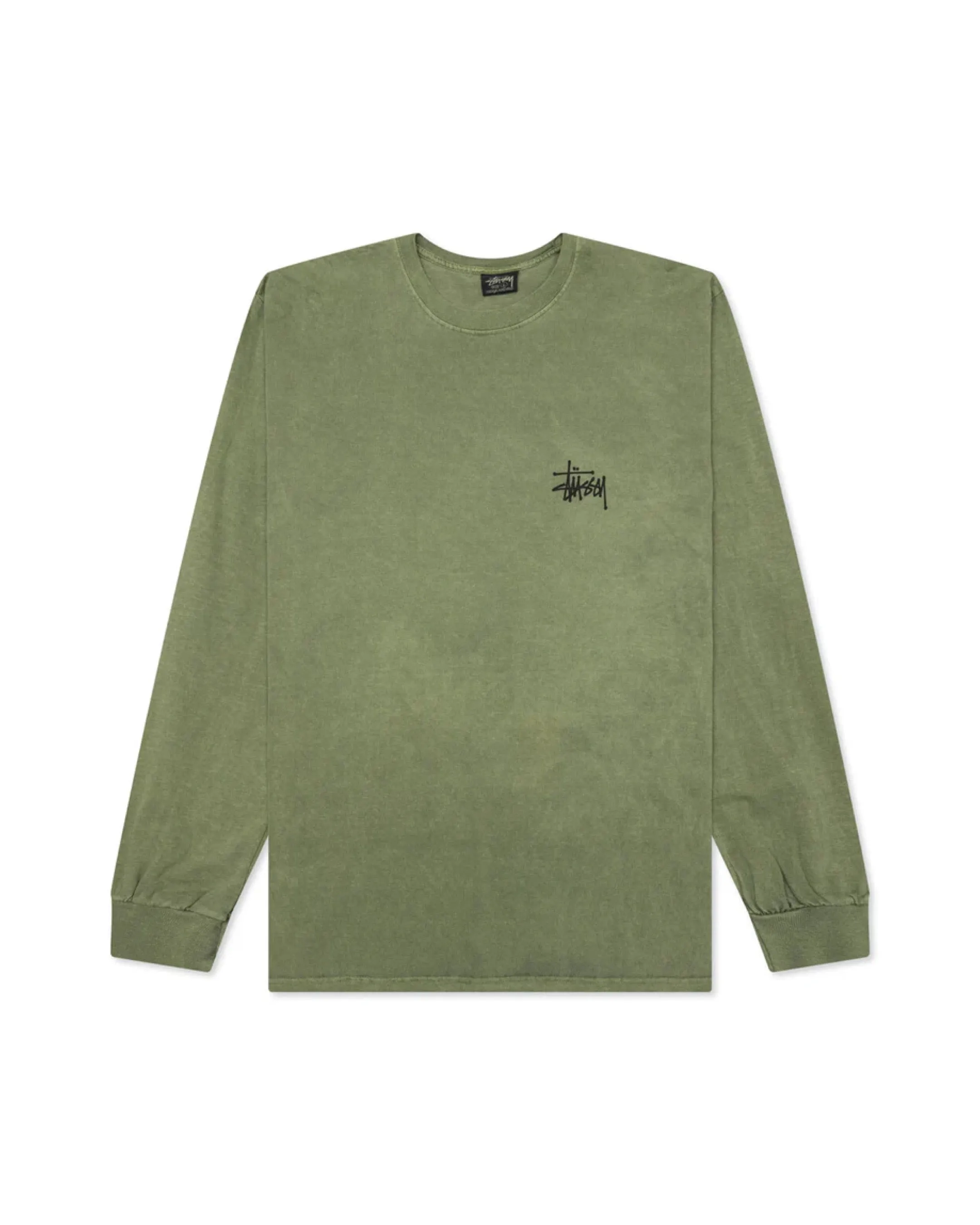 STUSSY Basic Stussy Pig. Dyed L/S Tee - Olive