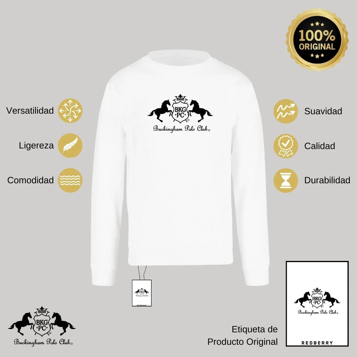 Sudadera Deportiva Hombre Buckingham Polo Club Logo