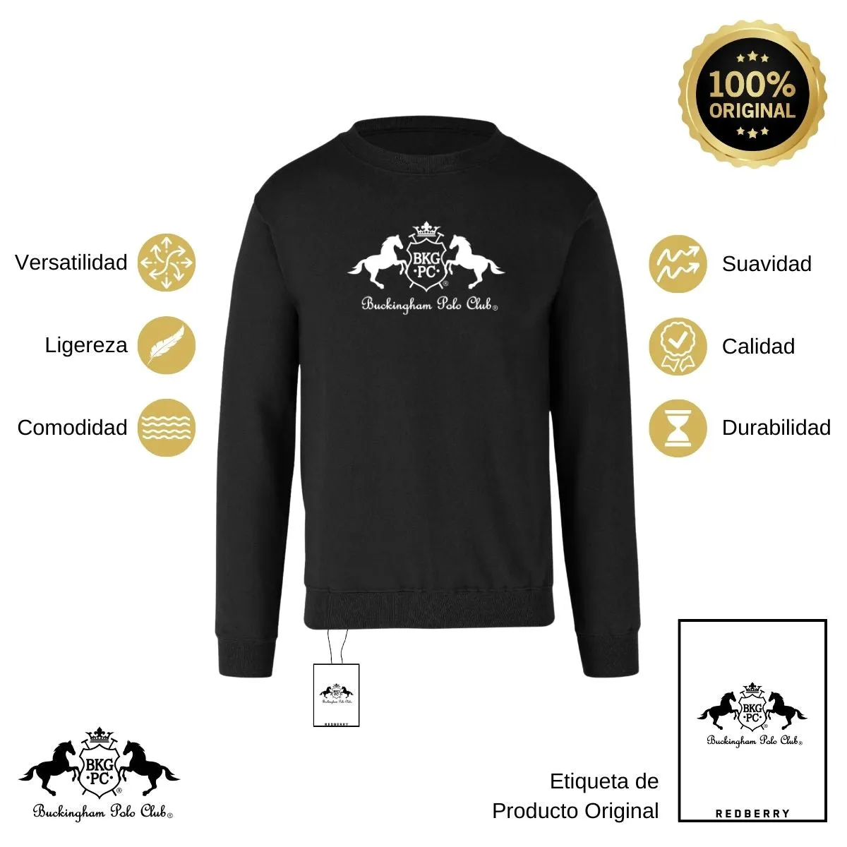 Sudadera Deportiva Hombre Buckingham Polo Club Logo