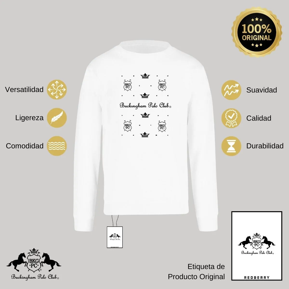 Sudadera Deportiva Mujer Buckingham Polo Club Coronas