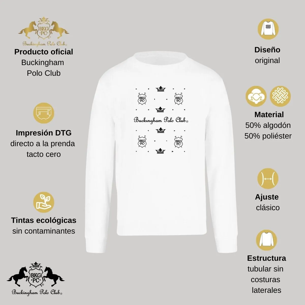 Sudadera Deportiva Mujer Buckingham Polo Club Coronas