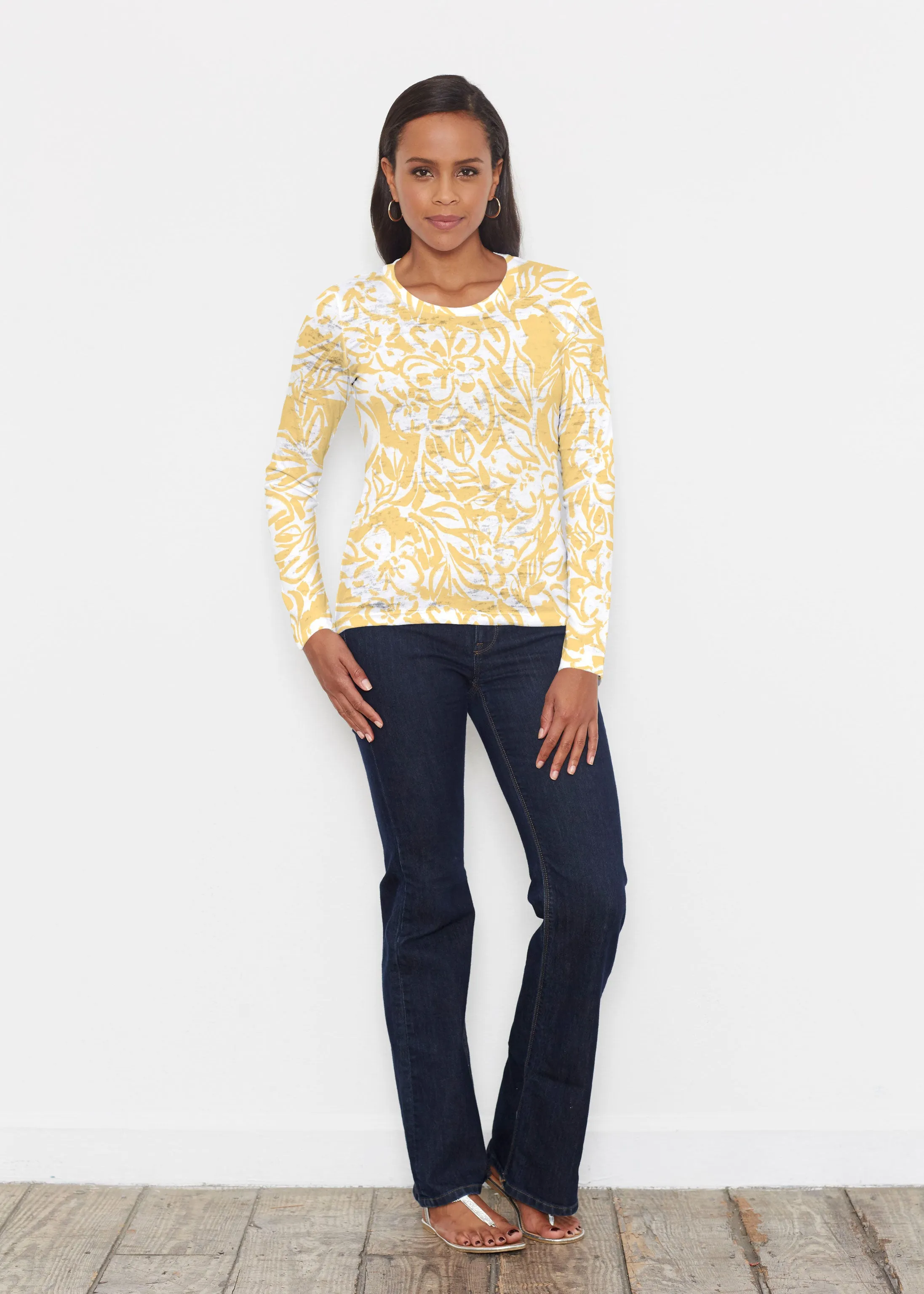 Summer Breeze Golden (8169) ~ Signature Long Sleeve Crew Shirt