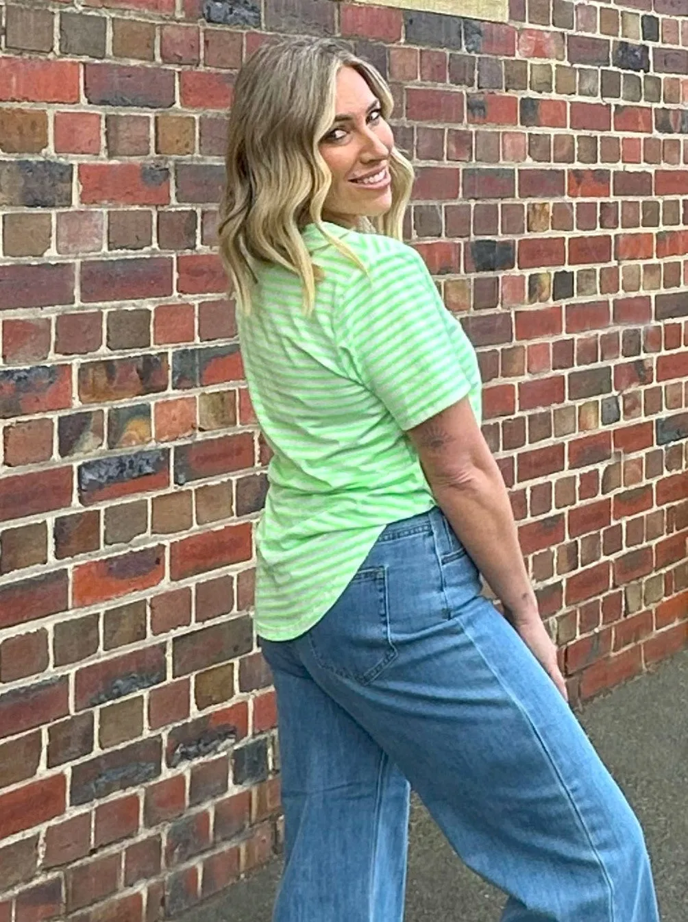 Sunny Tee - Green/White