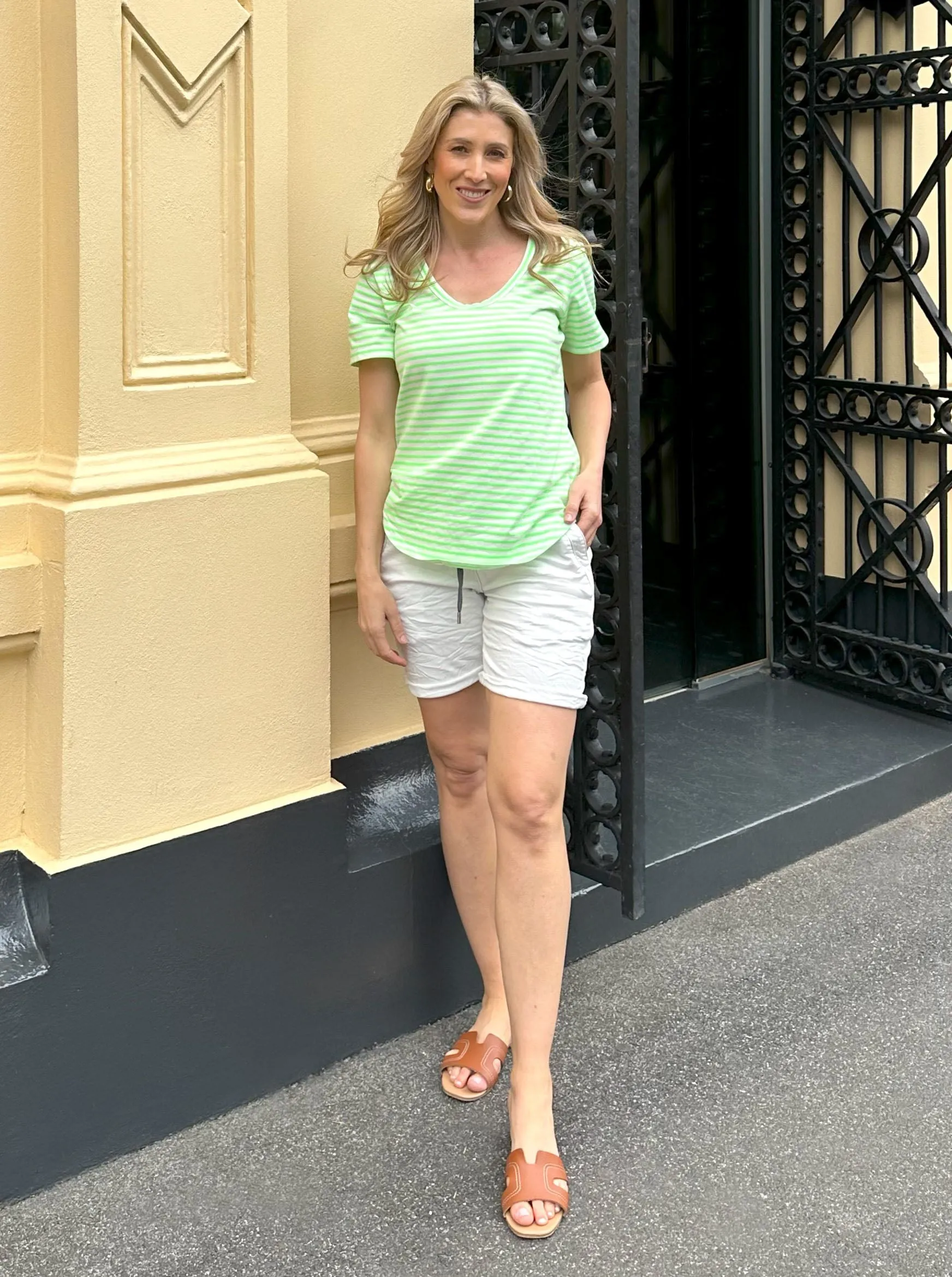 Sunny Tee - Green/White