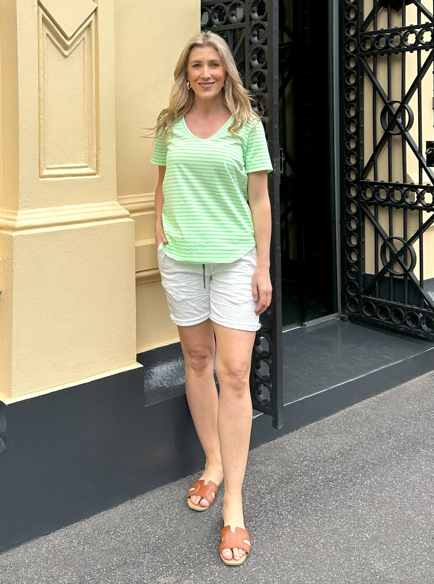 Sunny Tee - Green/White
