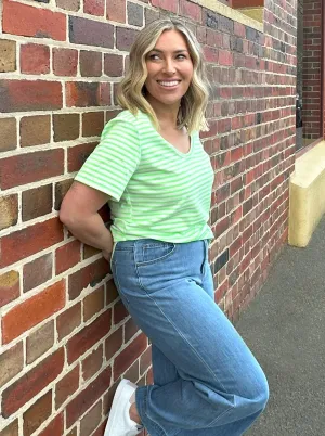 Sunny Tee - Green/White