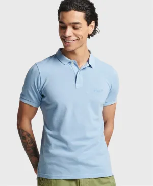 Superdry Vintage Destroy Polo Shirt Washed Light Blue