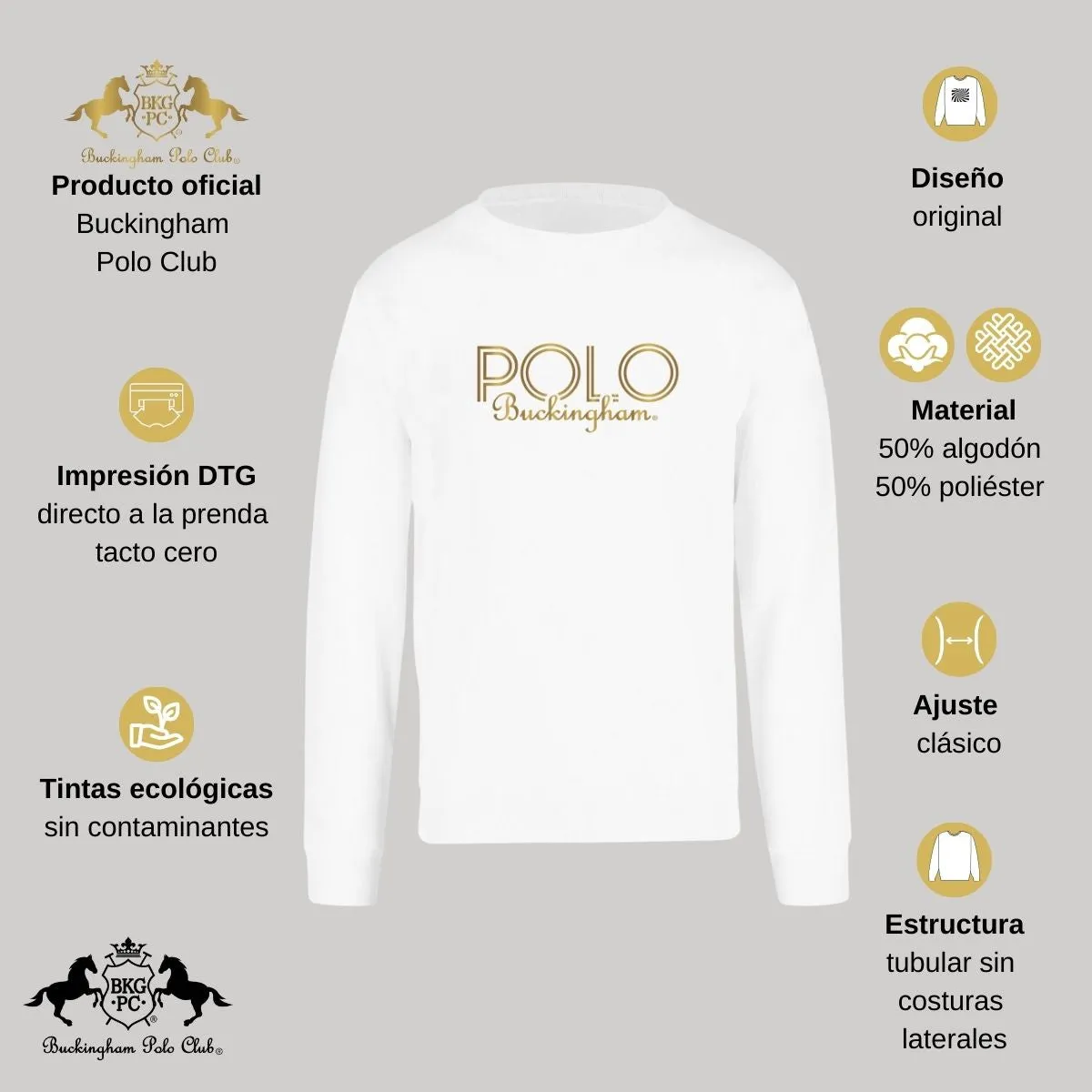 Sweater Suéter Mujer Buckingham Polo Club Logo PB
