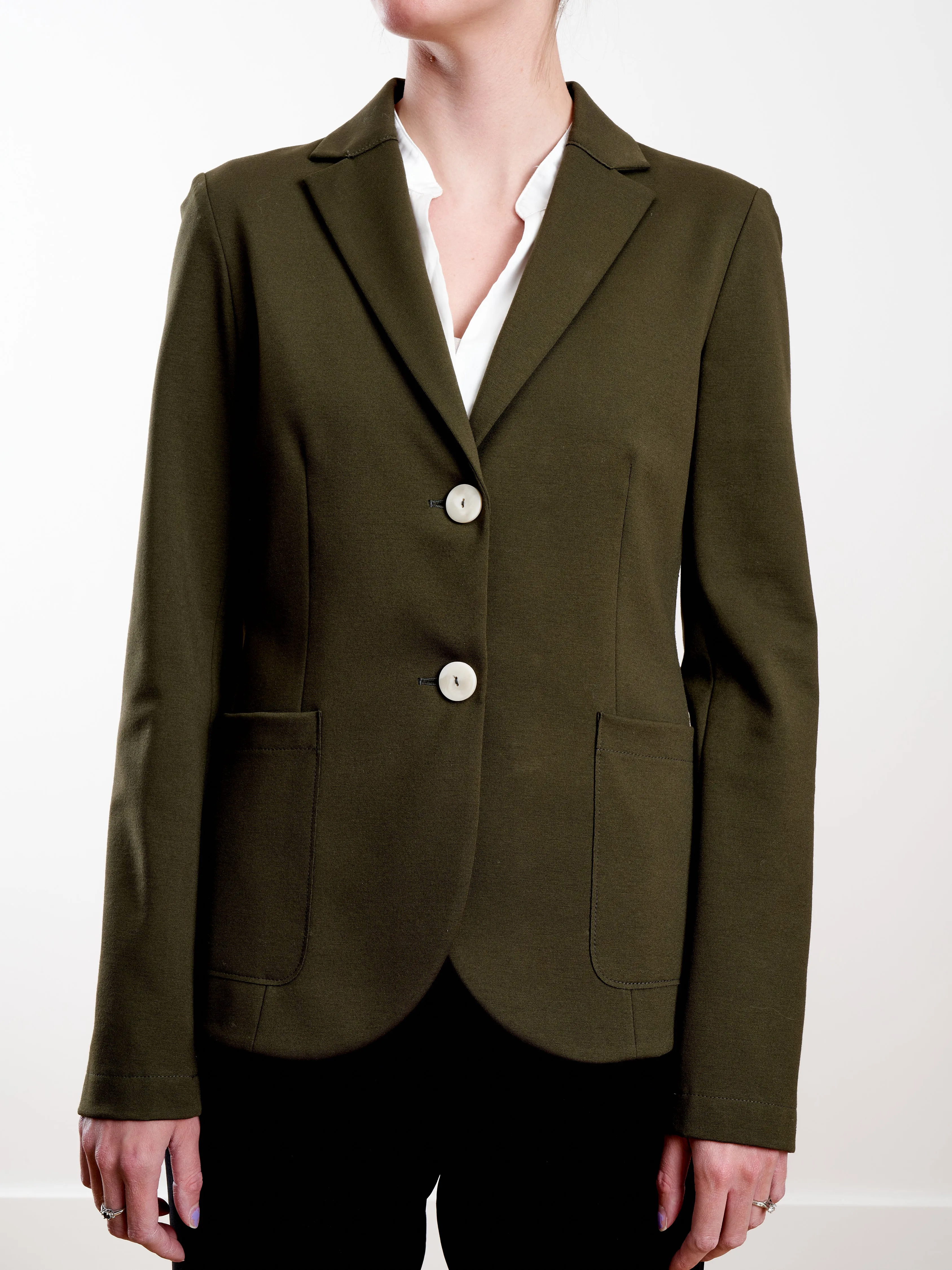 techno viscose tailored blazer - military green