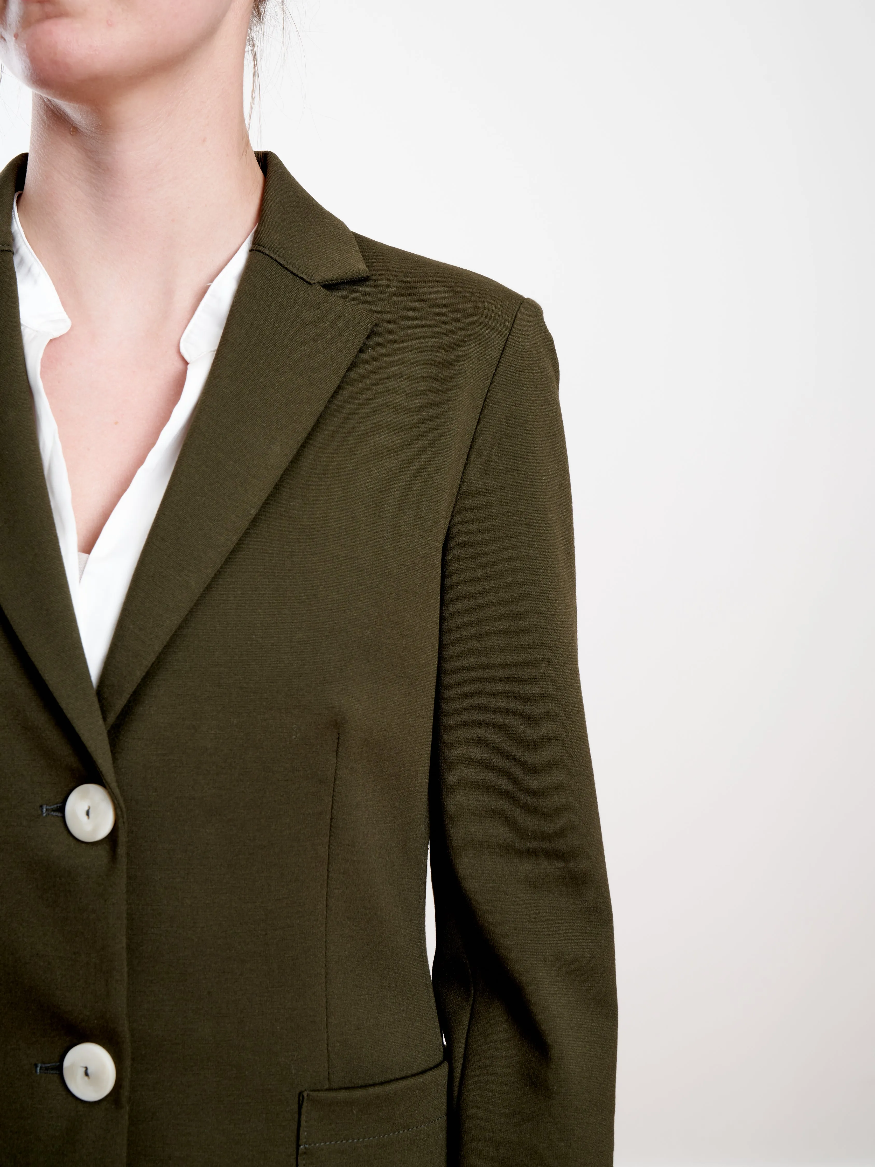 techno viscose tailored blazer - military green