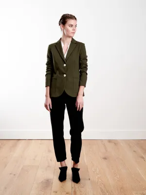 techno viscose tailored blazer - military green