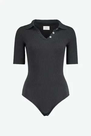Tennis Bodysuit in Ebano Black