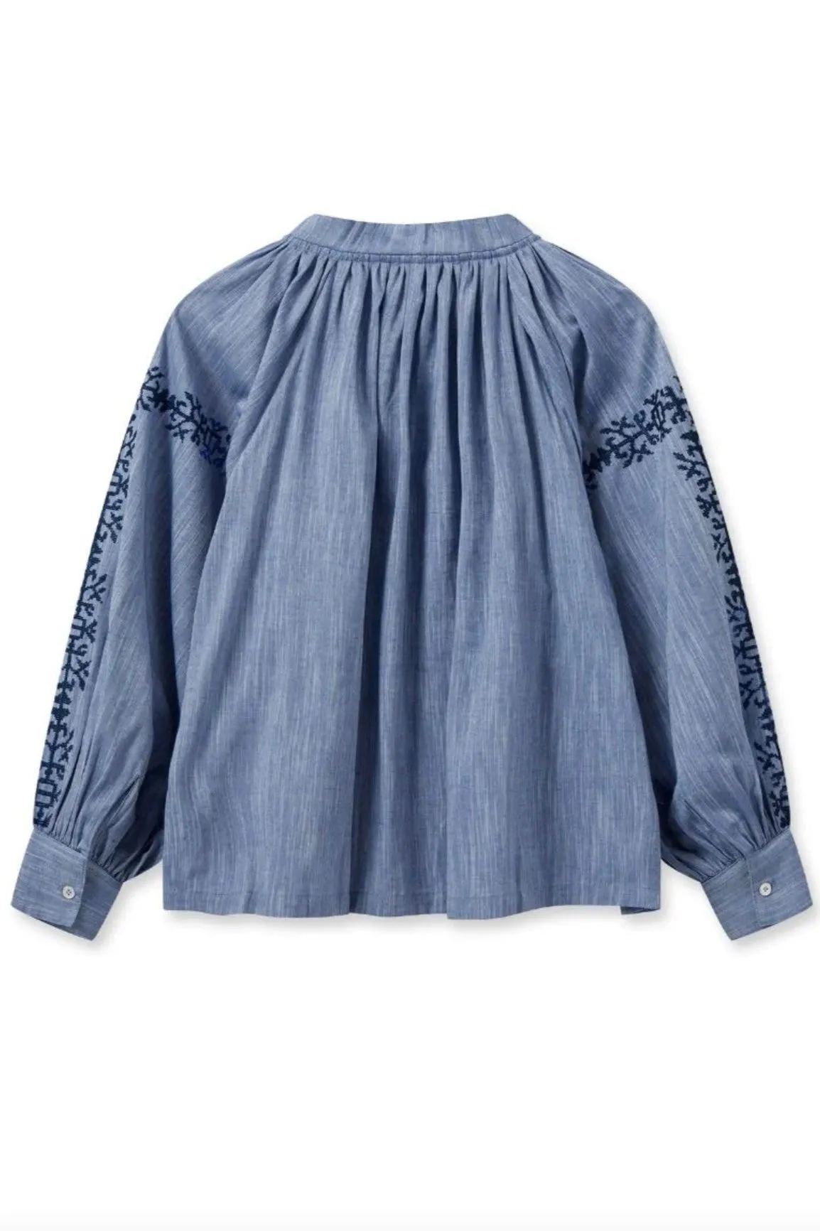 Tessa Embroidery Shirt Blue Shadow
