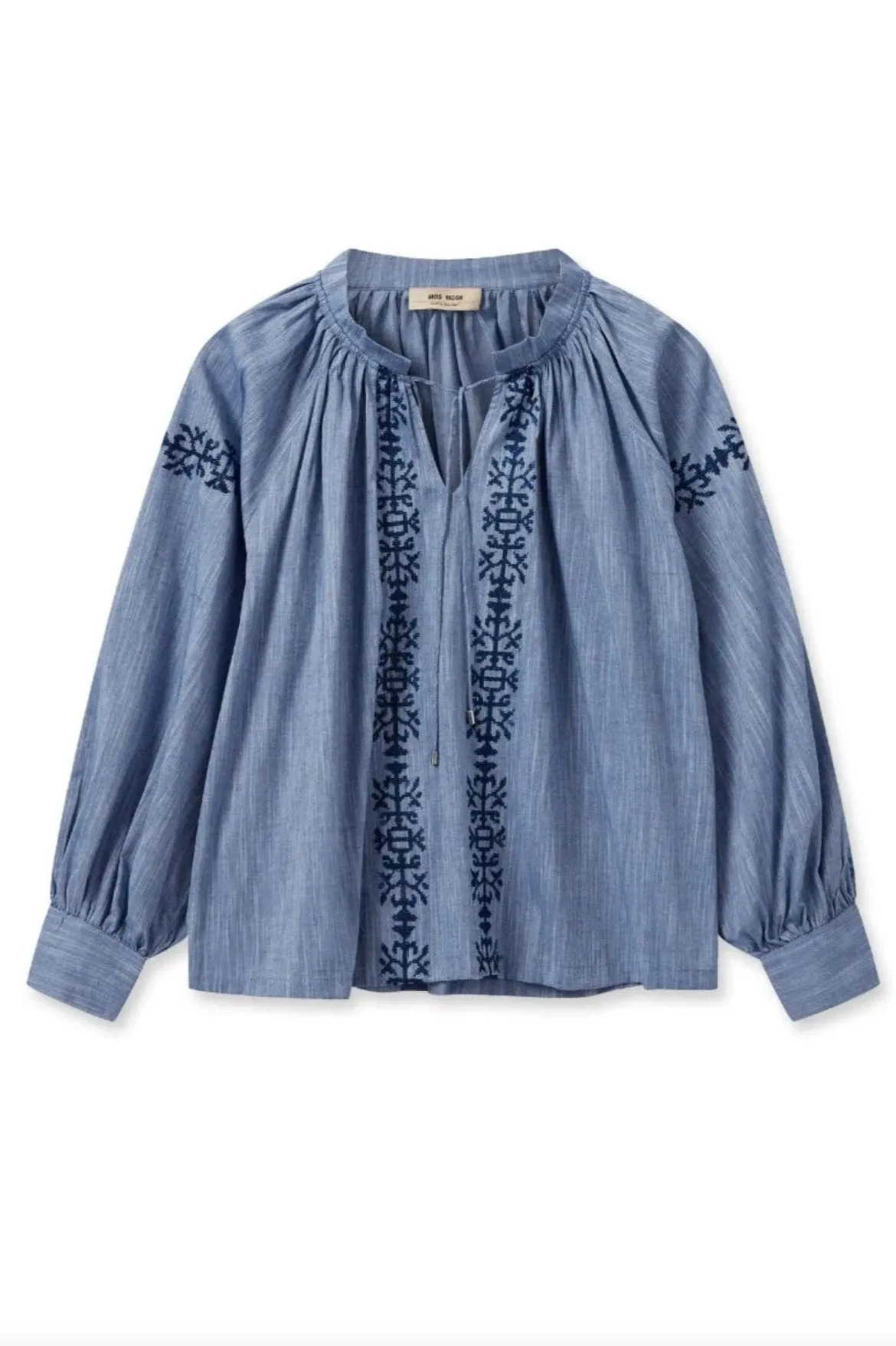 Tessa Embroidery Shirt Blue Shadow