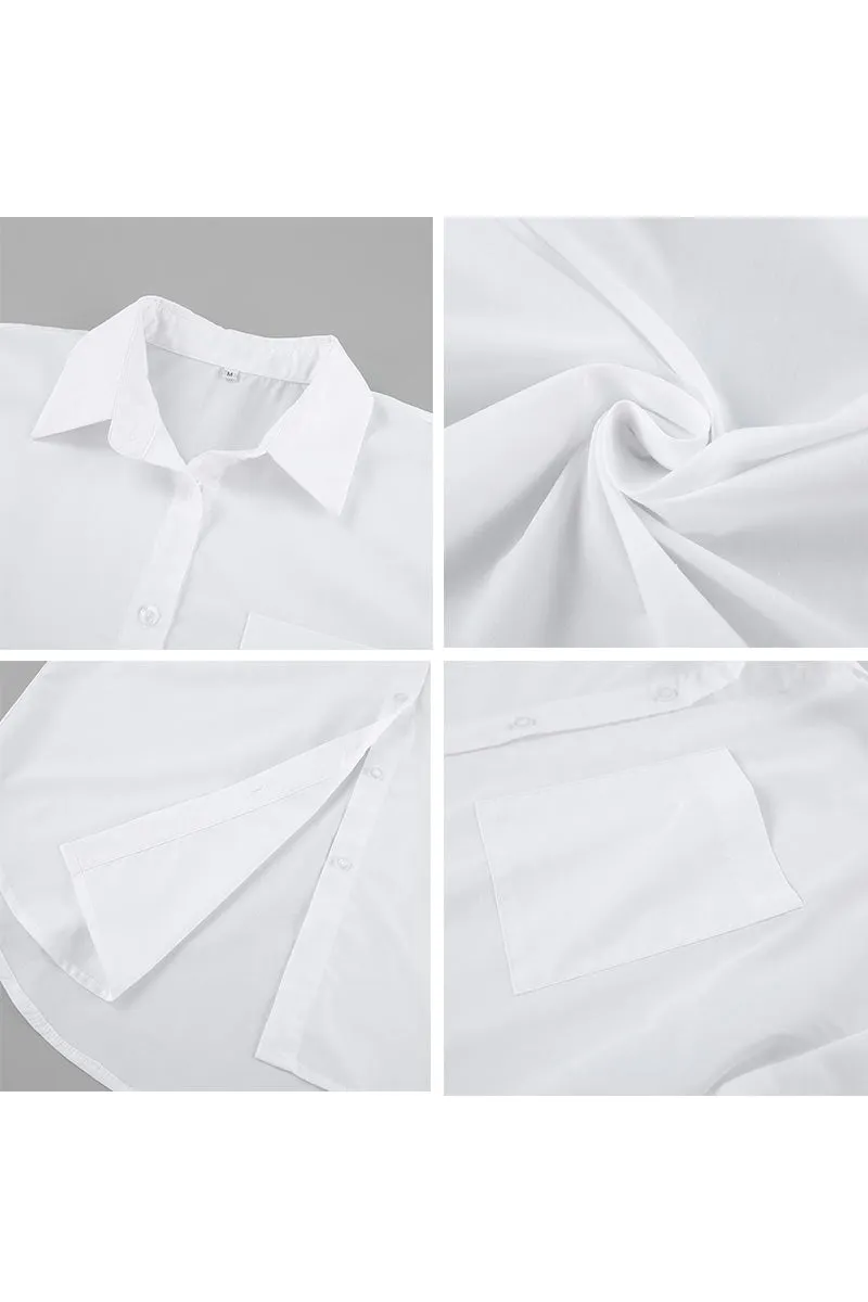 TH628 Oversized Fashion White Shirt