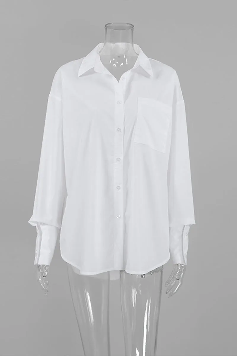 TH628 Oversized Fashion White Shirt