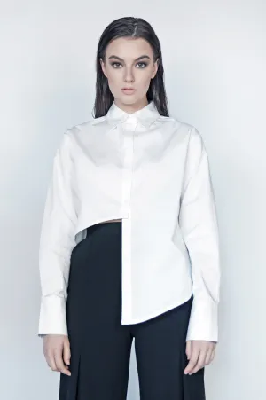 The Asymmetric Button Down in White