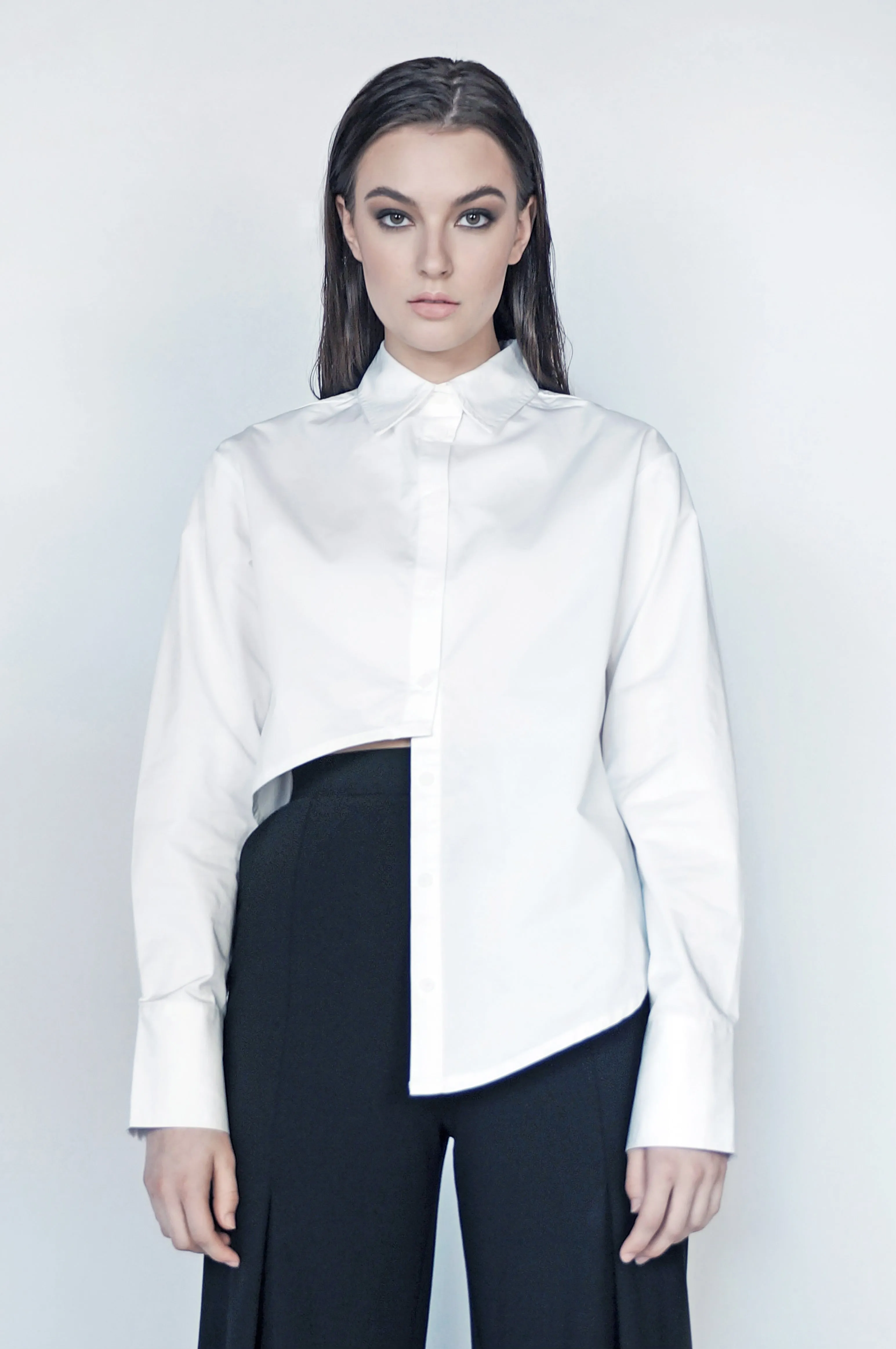 The Asymmetric Button Down in White