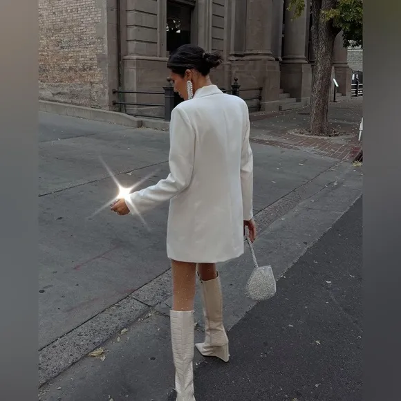 The Drop Women's Whisper White Boyfriend Blazer by @christineandrew