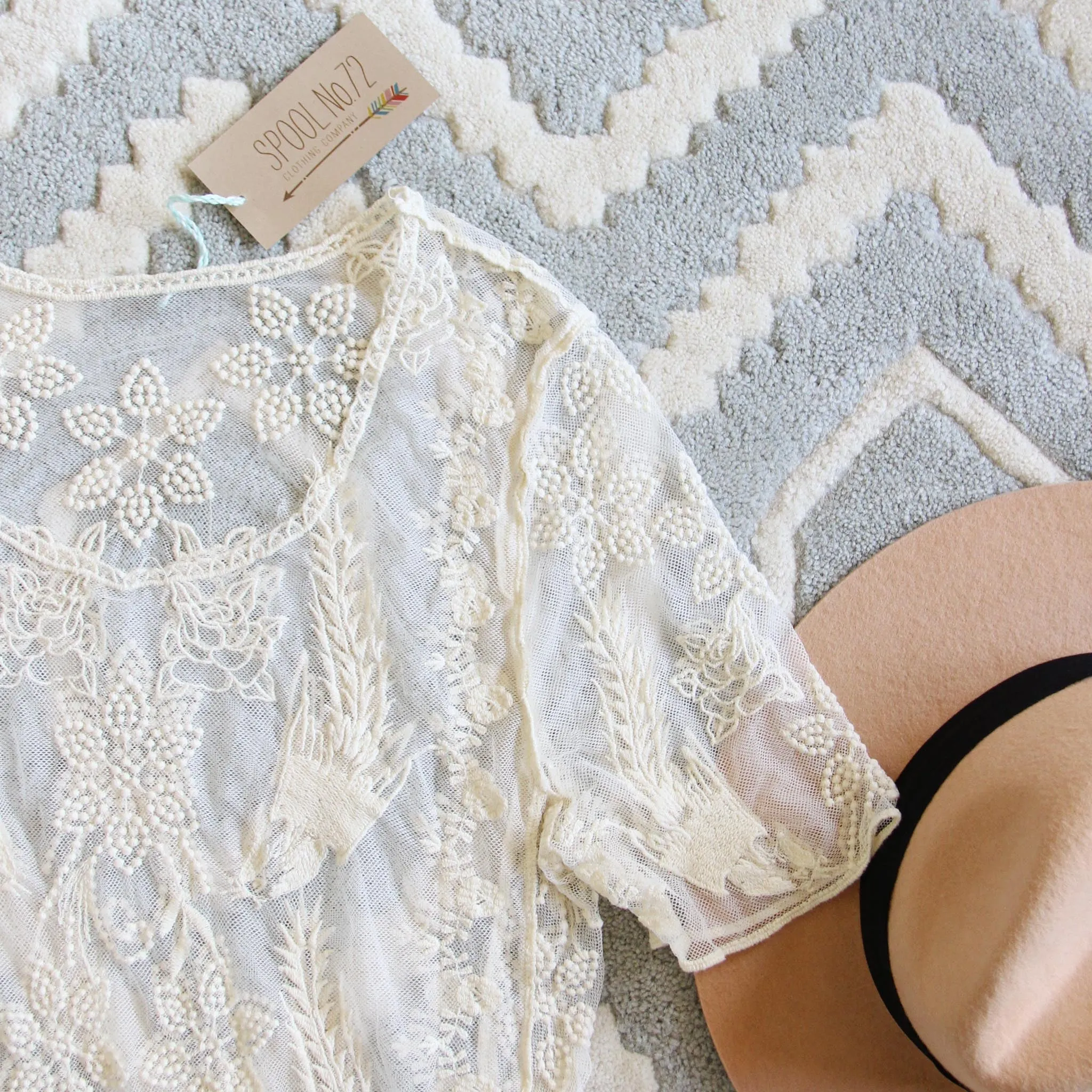 The Lace Basic Tee in Cream