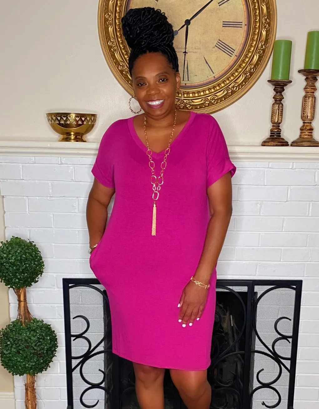 The Weekend Dress Magenta Curvy