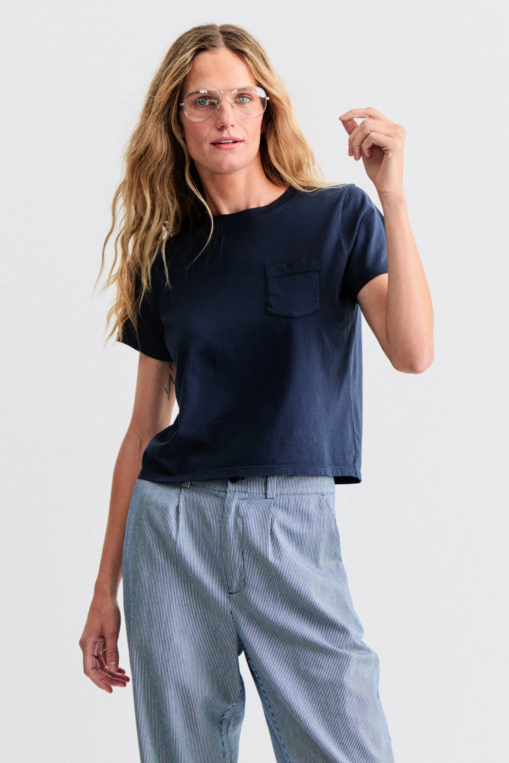 The Wynn Baby Tee - Navy