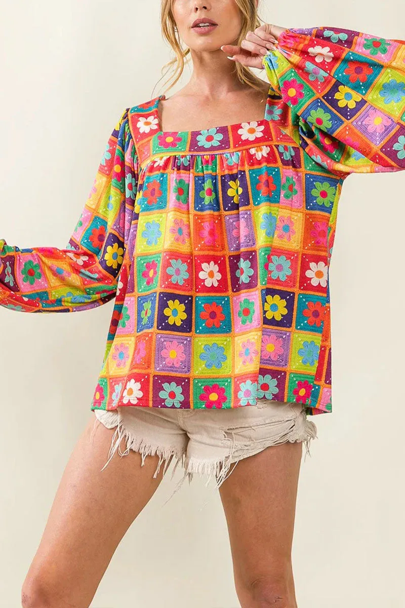 TJ0245 Floral Graphic Shirt