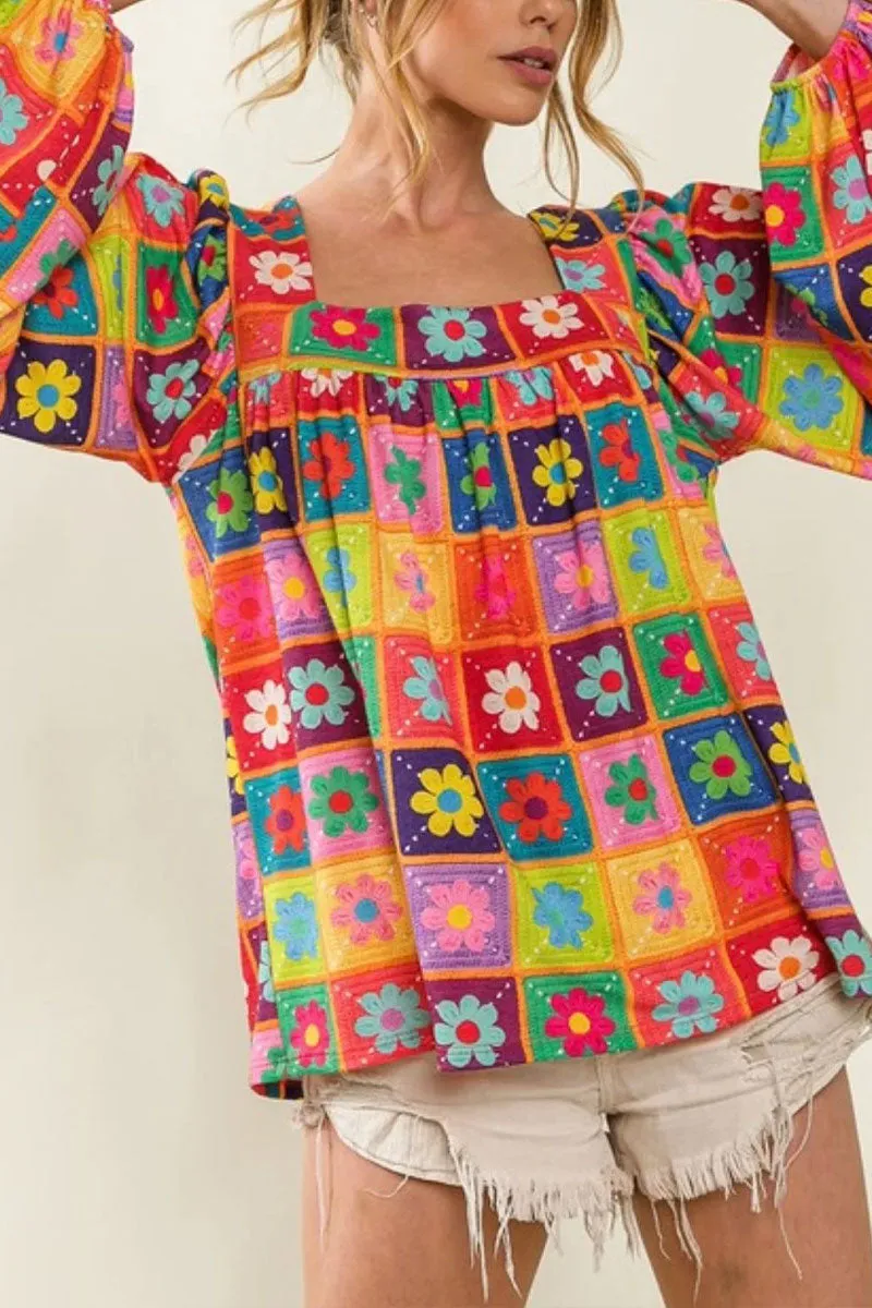 TJ0245 Floral Graphic Shirt
