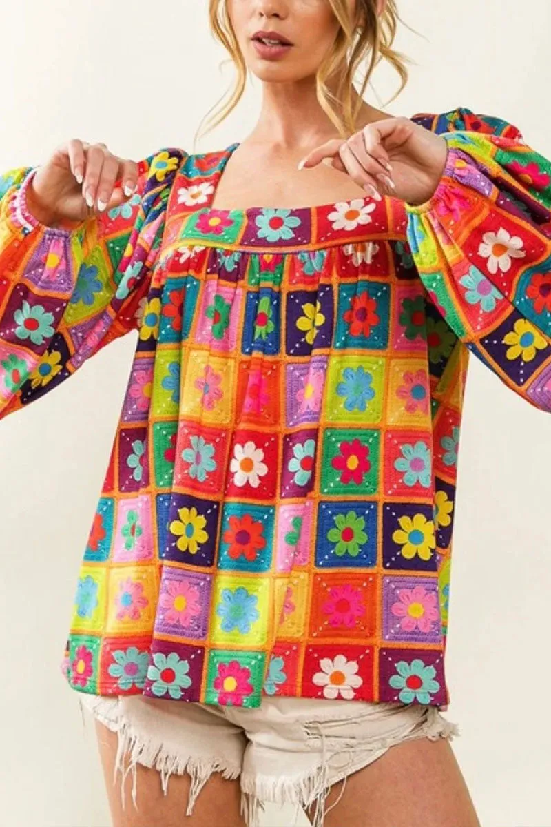 TJ0245 Floral Graphic Shirt