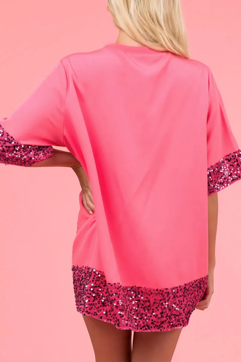 TK0277 Sequins Short Sleeve Tee Shirt