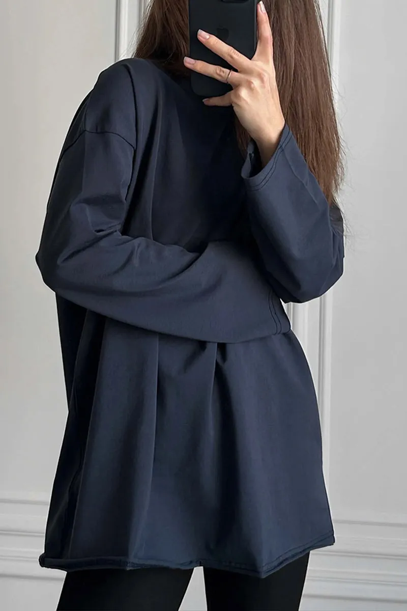 TL0239 Oversized Long Sleeve Shirt