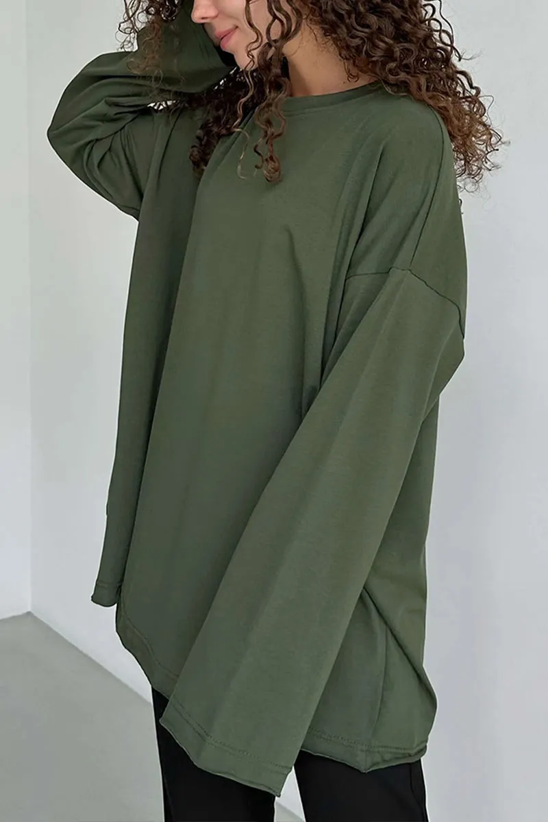 TL0239 Oversized Long Sleeve Shirt