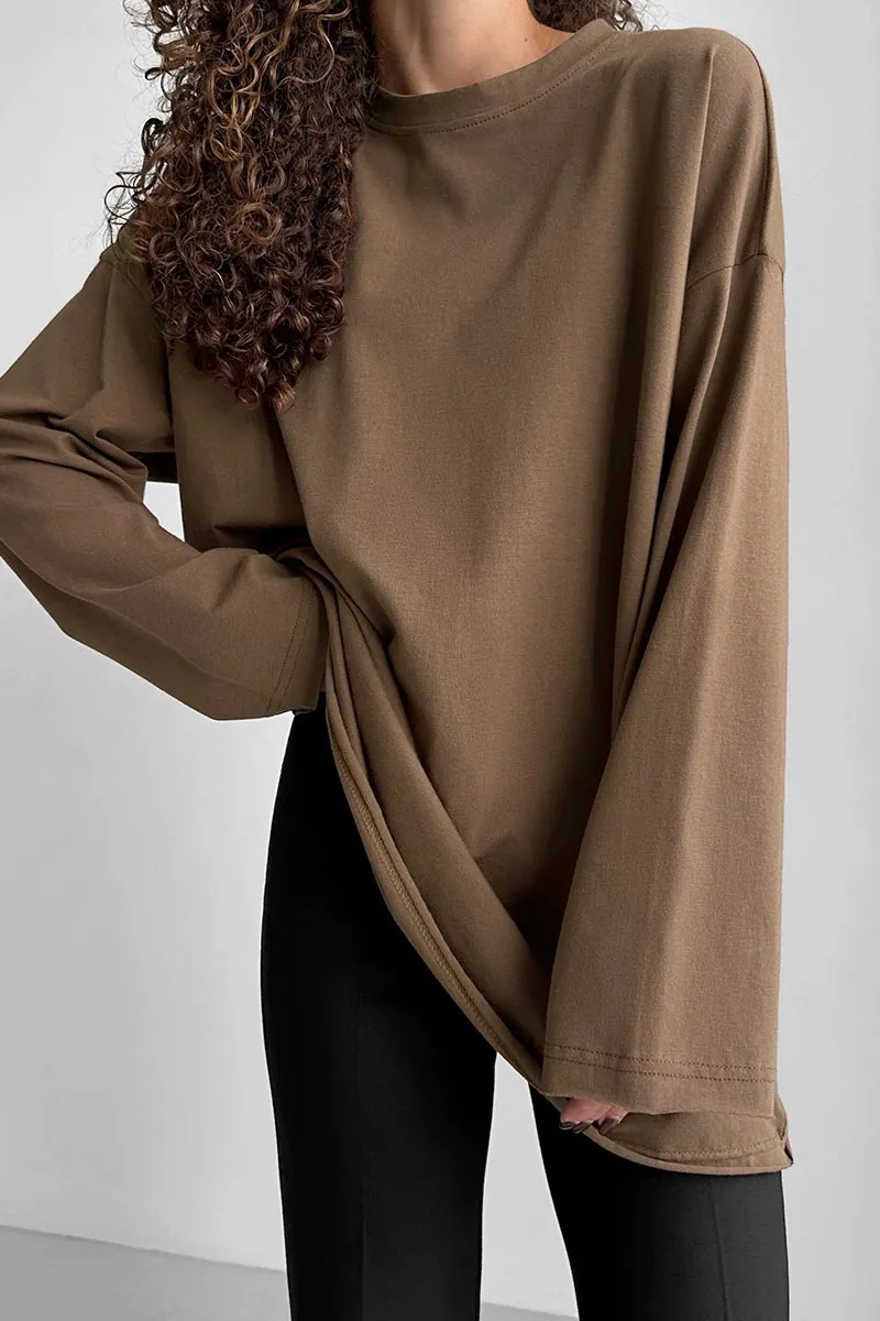 TL0239 Oversized Long Sleeve Shirt