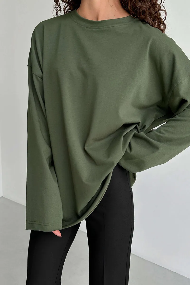 TL0239 Oversized Long Sleeve Shirt
