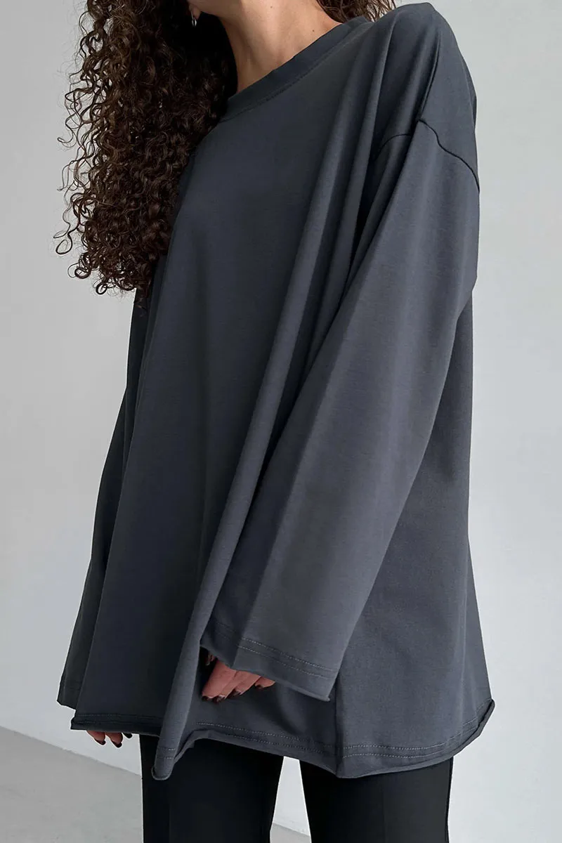 TL0239 Oversized Long Sleeve Shirt