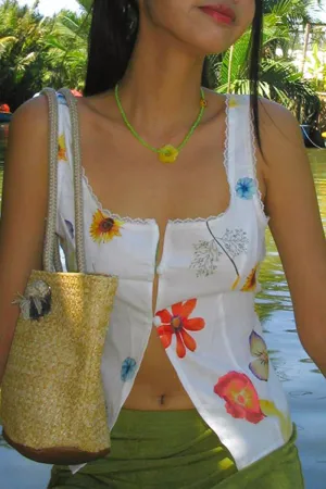 TN0115 Floral Sleeveless Shirt