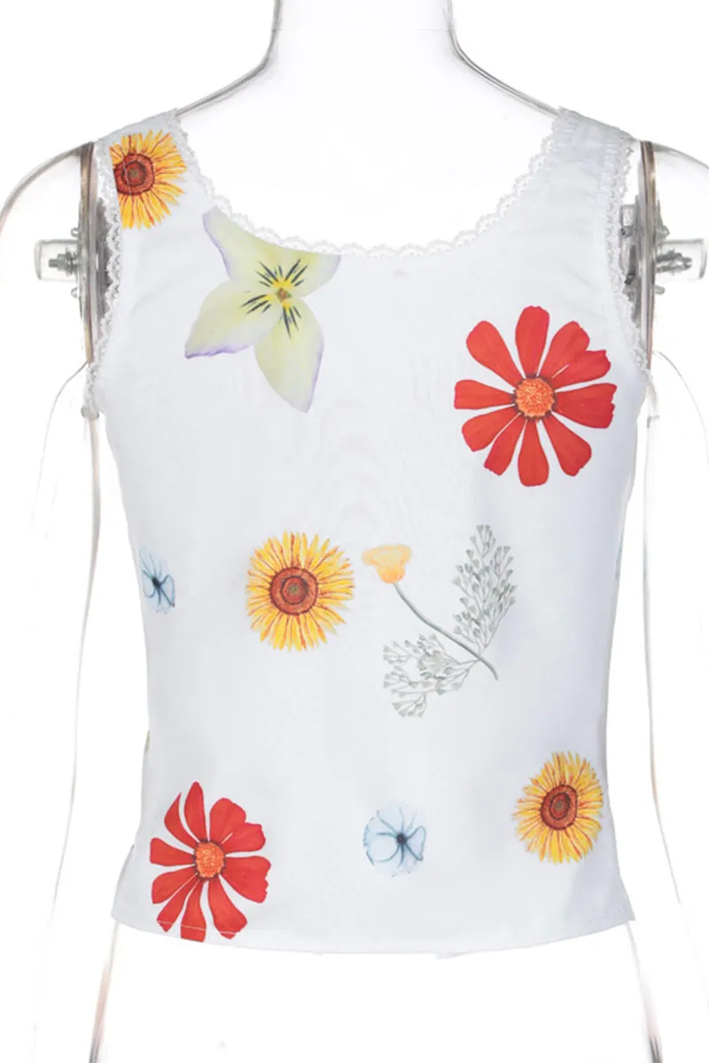 TN0115 Floral Sleeveless Shirt
