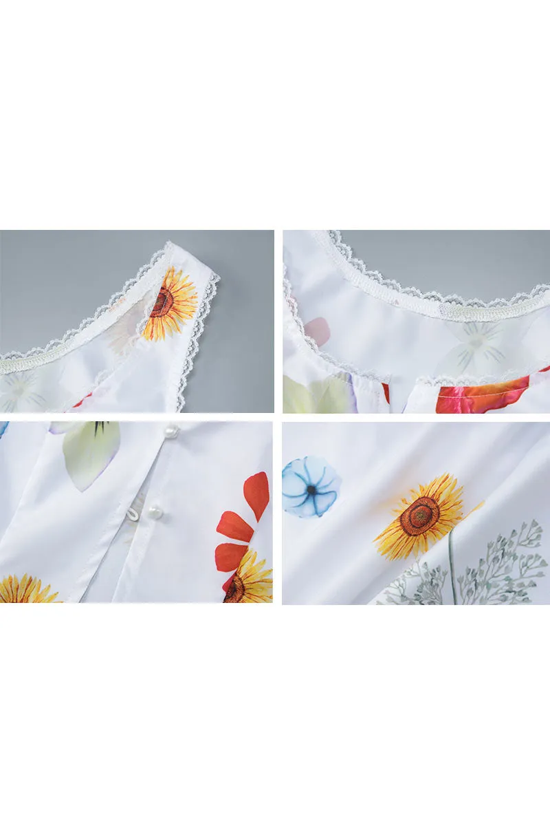 TN0115 Floral Sleeveless Shirt