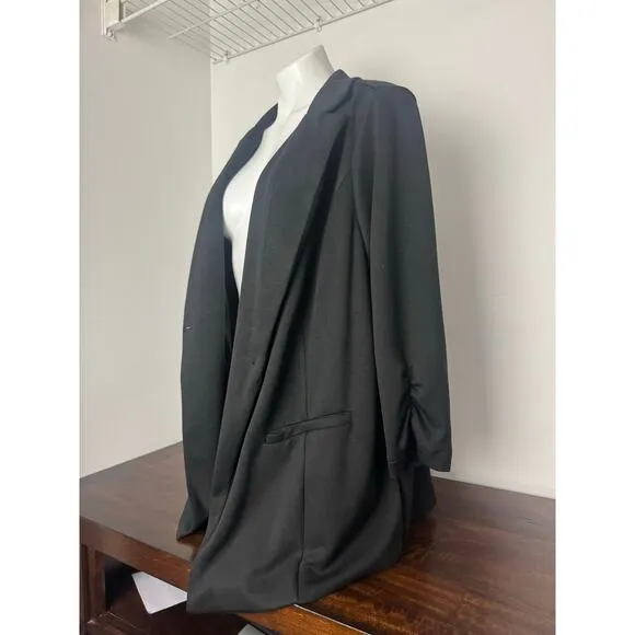 Torrid Black 3/4 Sleeve Blazer, Single Button, Soft, Stretchy Size 3 NWOT