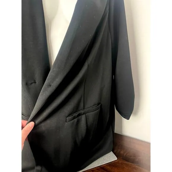 Torrid Black 3/4 Sleeve Blazer, Single Button, Soft, Stretchy Size 3 NWOT
