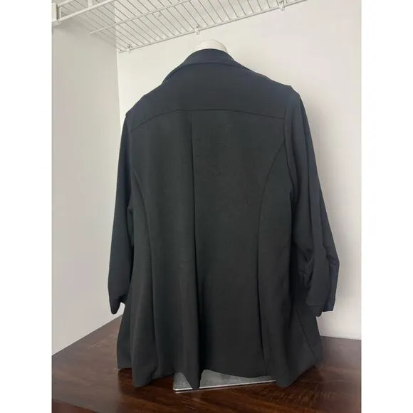 Torrid Black 3/4 Sleeve Blazer, Single Button, Soft, Stretchy Size 3 NWOT