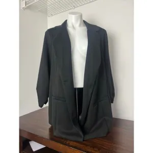 Torrid Black 3/4 Sleeve Blazer, Single Button, Soft, Stretchy Size 3 NWOT