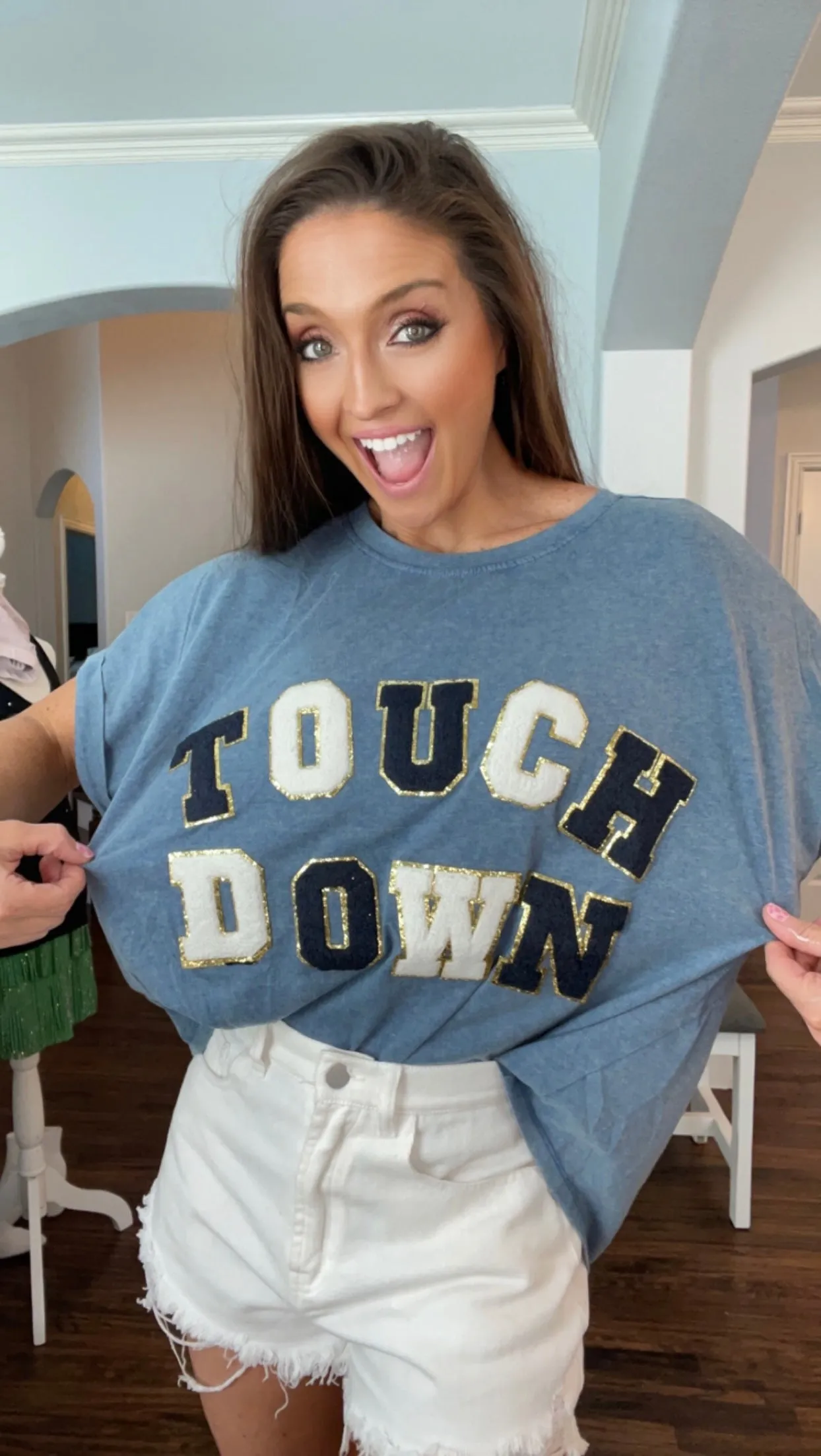 TOUCHDOWN LETTER LOOSE FIT VINTAGE WASHED TOP